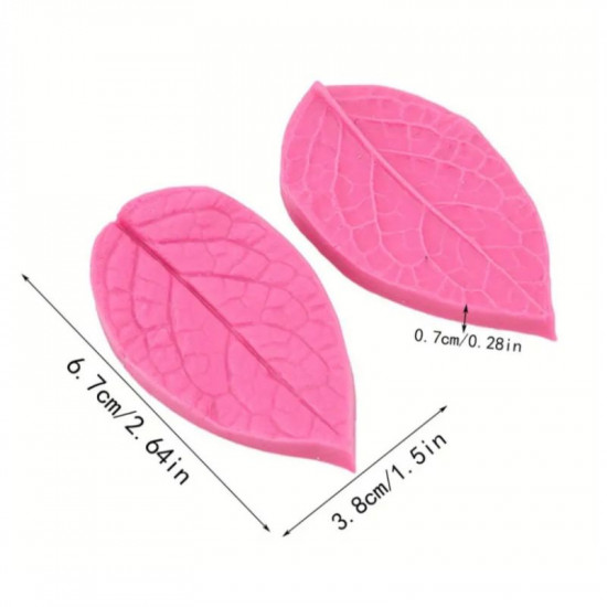 Leaf Rose Style Silicone Veiner Double Sided