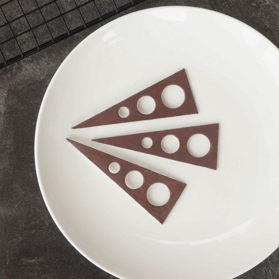 Silicone Chocolate Garnishing Mould - Long Triangle Circle Insert