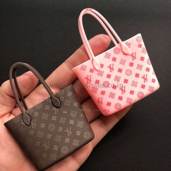 Luxury Handbag Miniature Cake Topper - Printed Pink