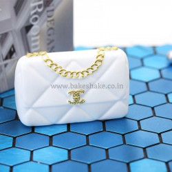 Luxury Handbag Miniature Cake Topper - White