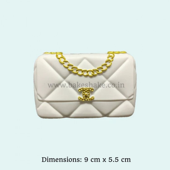Luxury Handbag Miniature Cake Topper - White
