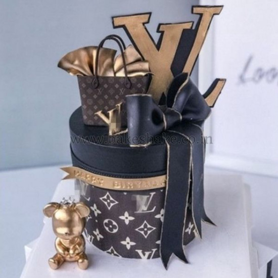 louis vuitton logo cake topper