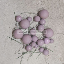 Mauve Faux Ball Toppers for Cake Decoration (20 Pcs) Glossy