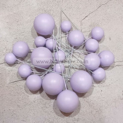 Mauve Faux Ball Toppers for Cake Decoration (20 Pcs) Matt Finish