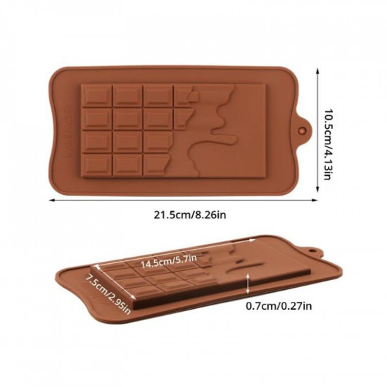 Chocolate Bar Silicone Mould - Melting Drip (Style 9)