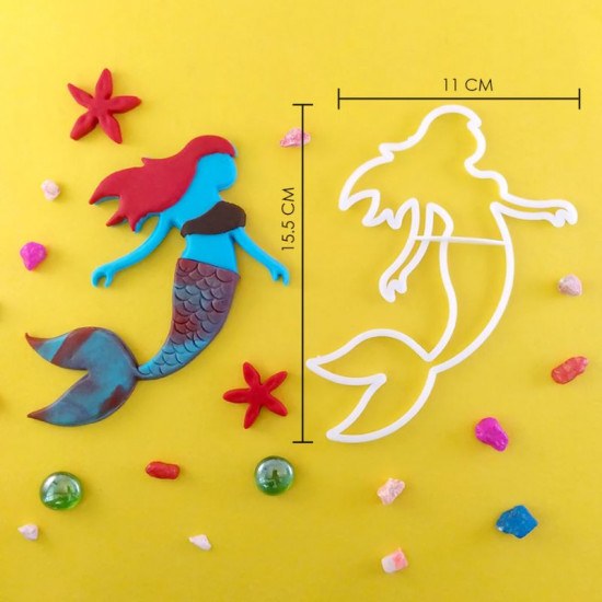 Mermaid Girl Figurine Fondant Cutter