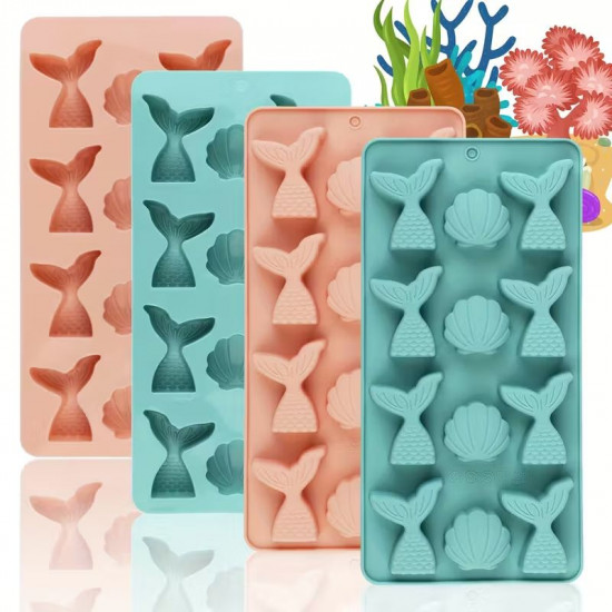 Mermaid Tail Sea Shell Silicone Chocolate Mould