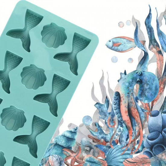 Mermaid Tail Sea Shell Silicone Chocolate Mould
