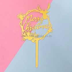 Merry Christmas Acrylic Cake Topper (Style 11)