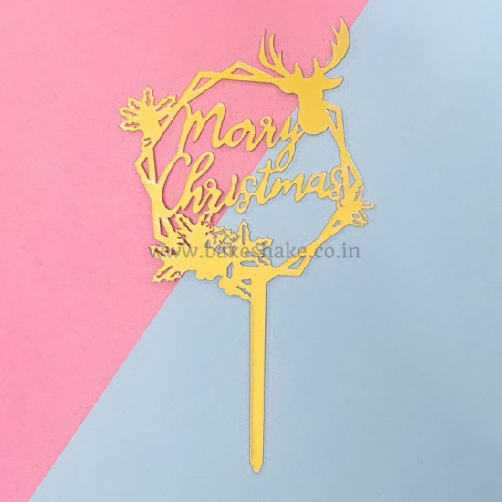 Merry Christmas Acrylic Cake Topper (Style 11)