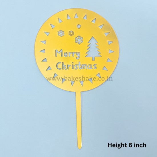 Merry Christmas Acrylic Cake Topper (Style 9)