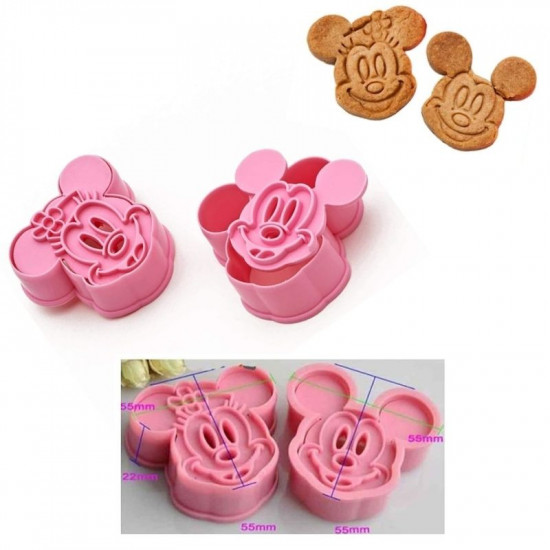 Mickey And Minnie Mouse Pull Press Cookie Cutter