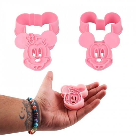 Mickey And Minnie Mouse Pull Press Cookie Cutter