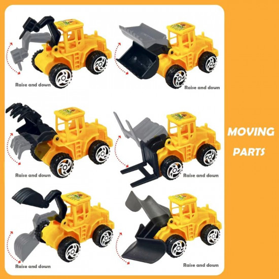 Mini Construction Vehicles Toy Set for Cake Decoration