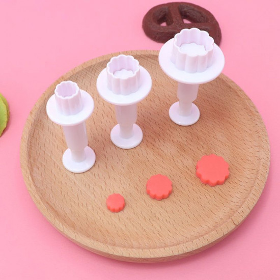 Mini Flower Shape Plunger Cutter Set of 3