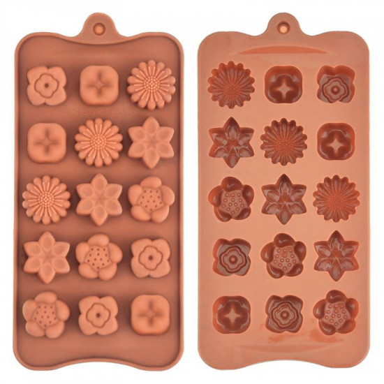 Mix Design Flower Chocolate Mould 15 Cavity Mix Design Flower Chocolate Mould 15 Cavity