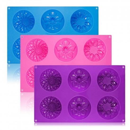 Mix Flower Design 6 Cavity Silicone Mould