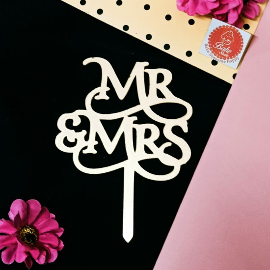 Mr & Mrs Acrylic Cake Topper