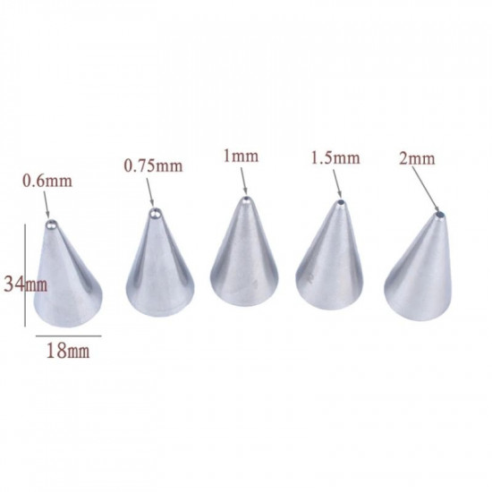 Writing or Drawing Nozzle Tips Set of 5 Pcs