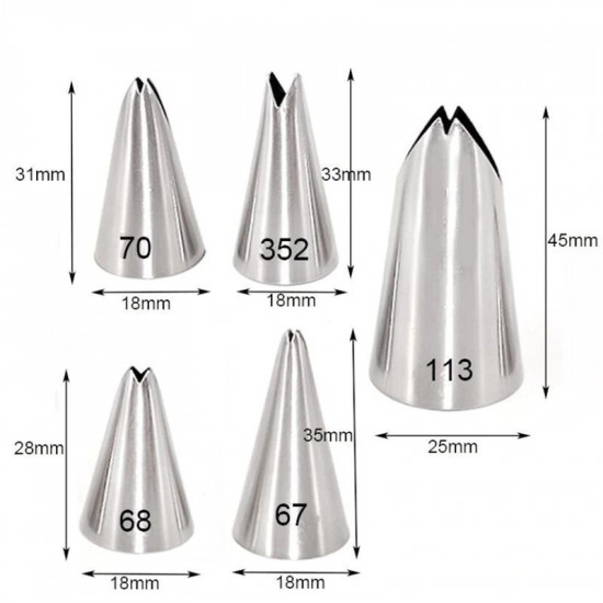 Nozzles Leaf Tips Set of 5 Pcs