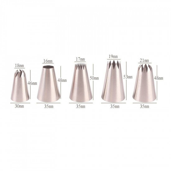 Decorating Nozzles Tips Set of 5 Pcs