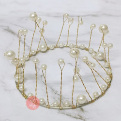 Off White Pearl Crown Cake Topper