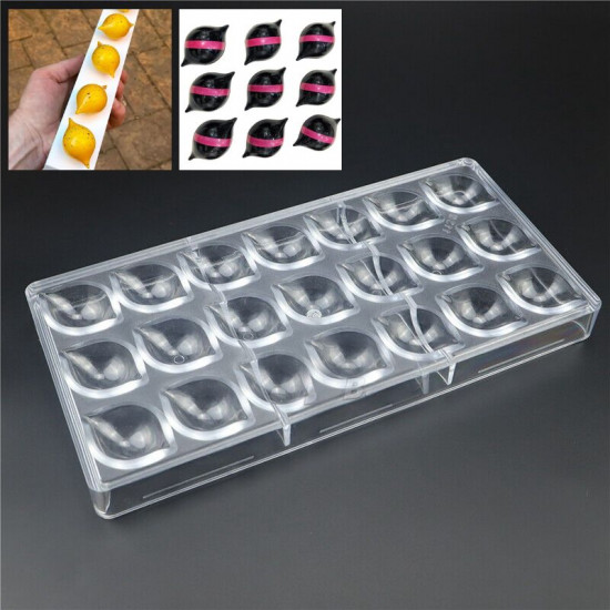 Oval Eye Lemon Shape Polycarbonate Chocolate Mould 