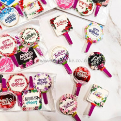 Birthday Paper Toppers 100 Pcs (5 Random Designs)