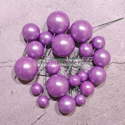 Mauve Faux Ball Toppers for Cake Decoration (20 Pcs) Pearl Finish