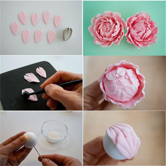Peony Flower Petal Cutter Set Stainless Steel