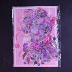 Holographic 3D Bow Stickers (20 Pieces) - Pink