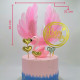 Pink Angel Feather Wings Cake Topper