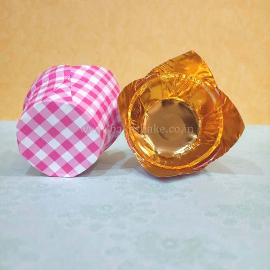 Pink Checks Tulip Cupcake Liners - 110