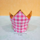 Pink Checks Tulip Cupcake Liners - 110