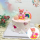 Pink Princess Doll Riding Unicorn Horse Cake Topper