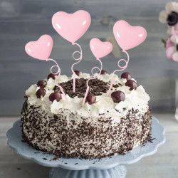 Heart Cake Topper - Pink (4 Pcs)