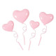 Heart Cake Topper - Pink (4 Pcs)