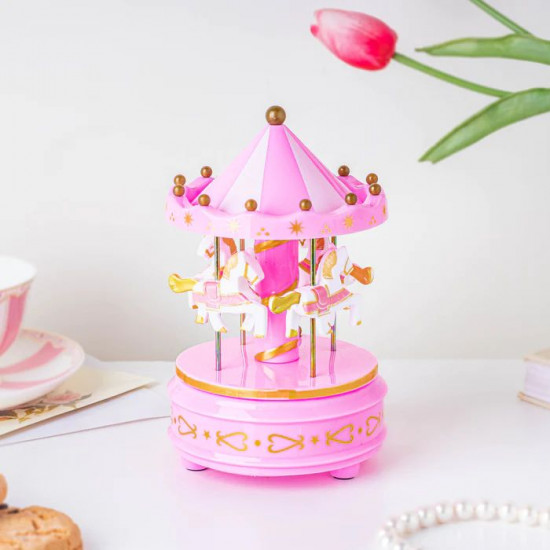 Merry Go Round Carousel Music Box Topper (Pink) Merry Go Round Carousel Music Box Topper (Pink)
