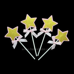 Star Cake Topper Set of 4 - Pink Gold