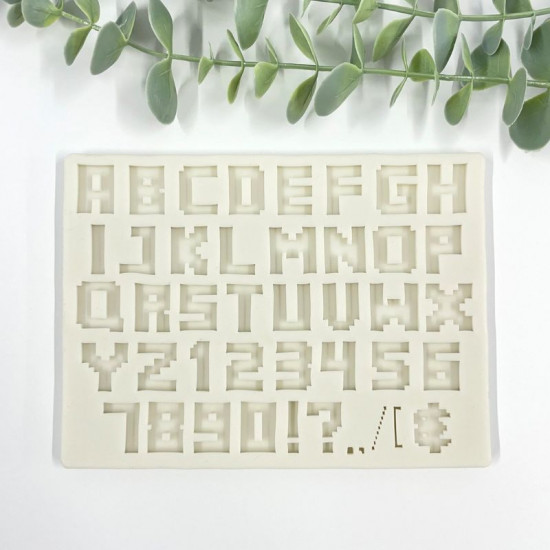 Pixel Font Alphabet Numbers Silicone Mould