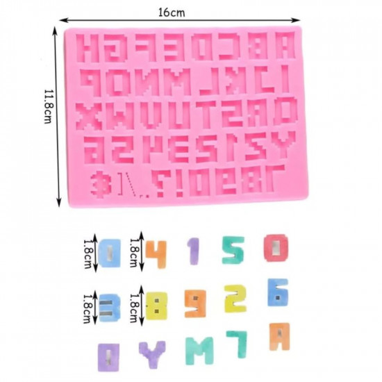 Pixel Font Alphabet Numbers Silicone Mould