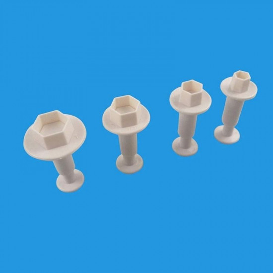 Hexagon Shape Plunger Cutter Set of 4 Pieces