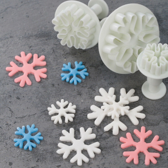 Special Snowflake Shape Plunger Cutter Set of 3 Pieces