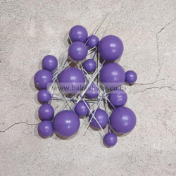Purple Faux Ball Toppers for Cake Decoration (20 Pcs) - Matt Finish