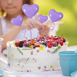 Heart Cake Topper - Purple (4 Pcs)
