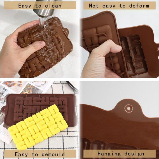 Chocolate Bar Silicone Mould - Puzzle Design