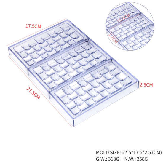 Pyramid Grid Chocolate Bar Polycarbonate Chocolate Mould
