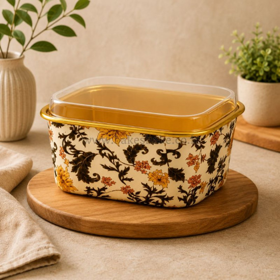 Rectangular Bake And Serve Cups With Lids (Random Design) 102