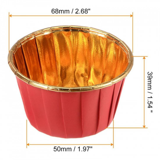 Red Aluminium Foil Baking Cups / Muffin Cups (50 pieces)