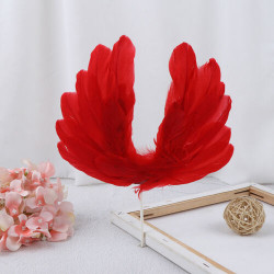 Red Angel Feather Wings Cake Topper